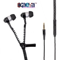 OkaeYa Zip Style Zipper Earphones With Stereo Sound, Surround, Super Bass, Extra Bass, Sound Clarity, Noise Cancellation, Voice Clarity, Premium Look, 3.5 mm Jack, Earbuds/headsets with Mic Compatible with all Smart phones(Color May Vary)